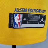 NBA Men 2021 All Star Jerseys Yellow #0 LILLARD Jersey High Quality Name and Number Print