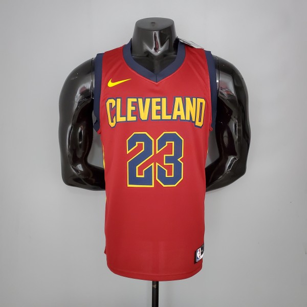 NBA Men Cleveland Cavaliers Red #23 JAMES Jersey High Quality Name and Number Print