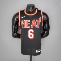 NBA Men Season 2018 Miami Heat Black #6 JAMES Jersey High Quality Name and Number Print