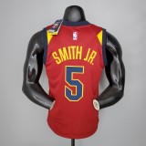 NBA Men Cleveland Cavaliers Red #5 SMITH JR Jersey High Quality Name and Number Print