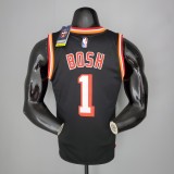 NBA Men Season 2018 Miami Heat Black #1 BOSH Jersey High Quality Name and Number Print