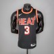 NBA Men Season 2018 Miami Heat Black #3 WADE Jersey High Quality Name and Number Print