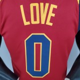 NBA Men Cleveland Cavaliers Red #0 LOVE Jersey High Quality Name and Number Print