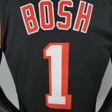 NBA Men Season 2018 Miami Heat Black #1 BOSH Jersey High Quality Name and Number Print