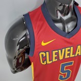 NBA Men Cleveland Cavaliers Red #5 SMITH JR Jersey High Quality Name and Number Print