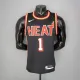 NBA Men Season 2018 Miami Heat Black #1 BOSH Jersey High Quality Name and Number Print