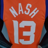 NBA Season 2021 Men Phoenix Suns Orange #13 NASH with Jordan Logo Jersey High Quality Name and Number Print