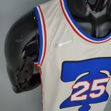 NBA Men Season 2021 Philadelphia 76ers White Rewarding Version #25 SIMMONS Jersey High Quality Name and Number Print