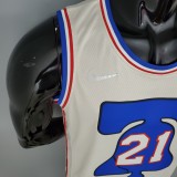 NBA Men Season 2021 Philadelphia 76ers White Rewarding Version #21 EMBIID Jersey High Quality Name and Number Print