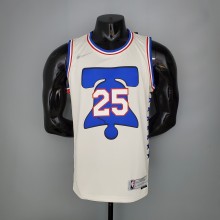 NBA Men Season 2021 Philadelphia 76ers White Rewarding Version #25 SIMMONS Jersey High Quality Name and Number Print