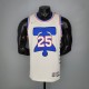 NBA Men Season 2021 Philadelphia 76ers White Rewarding Version #25 SIMMONS Jersey High Quality Name and Number Print