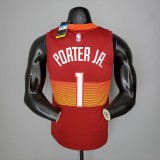 NBA Men Season 2021 Denver Nuggets Red and Orange #1 PORTER JR. Jersey High Quality Name and Number Print