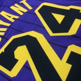 NBA Men Los Angeles Lakers Retro Purple with Black Lines #24 BRYANT Round Neck Jersey High Quality Name and Number Print