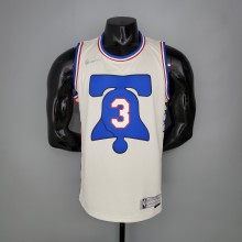 NBA Men Season 2021 Philadelphia 76ers White Rewarding Version #3 IVERSON Jersey High Quality Name and Number Print