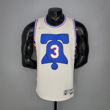 NBA Men Season 2021 Philadelphia 76ers White Rewarding Version #3 IVERSON Jersey High Quality Name and Number Print