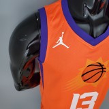 NBA Season 2021 Men Phoenix Suns Orange #13 NASH with Jordan Logo Jersey High Quality Name and Number Print