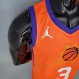 NBA Season 2021 Men Phoenix Suns Orange #3 PAUL with Jordan Logo Jersey High Quality Name and Number Print