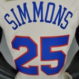 NBA Men Season 2021 Philadelphia 76ers White Rewarding Version #25 SIMMONS Jersey High Quality Name and Number Print