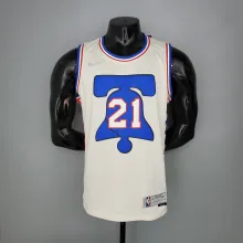 NBA Men Season 2021 Philadelphia 76ers White Rewarding Version #21 EMBIID Jersey High Quality Name and Number Print