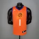 NBA Season 2021 Men Phoenix Suns Orange #1 BOOKER with Jordan Logo Jersey High Quality Name and Number Print
