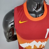NBA Men Season 2021 Denver Nuggets Red and Orange #1 PORTER JR. Jersey High Quality Name and Number Print