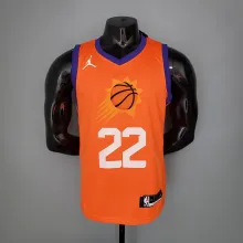 NBA Season 2021 Men Phoenix Suns Orange #22 AYTON with Jordan Logo Jersey High Quality Name and Number Print
