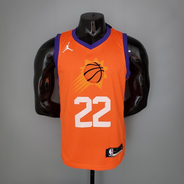 NBA Season 2021 Men Phoenix Suns Orange #22 AYTON with Jordan Logo Jersey High Quality Name and Number Print