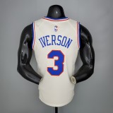 NBA Men Season 2021 Philadelphia 76ers White Rewarding Version #3 IVERSON Jersey High Quality Name and Number Print
