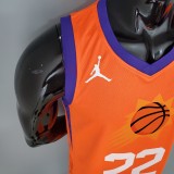 NBA Season 2021 Men Phoenix Suns Orange #22 AYTON with Jordan Logo Jersey High Quality Name and Number Print