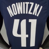 NBA Men Season 2021 Dallas Mavericks Dark Blue #41 NOWITZKI Jersey with Jordon Logo High Quality Name and Number Print