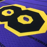 NBA Men Los Angeles Lakers Retro Purple with Black Lines #8 BRYANT Round Neck Jersey High Quality Name and Number Print