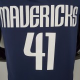NBA Men Season 2021 Dallas Mavericks Dark Blue #41 NOWITZKI Jersey with Jordon Logo High Quality Name and Number Print