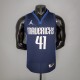 NBA Men Season 2021 Dallas Mavericks Dark Blue #41 NOWITZKI Jersey with Jordon Logo High Quality Name and Number Print