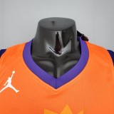 NBA Season 2021 Men Phoenix Suns Orange #1 BOOKER with Jordan Logo Jersey High Quality Name and Number Print