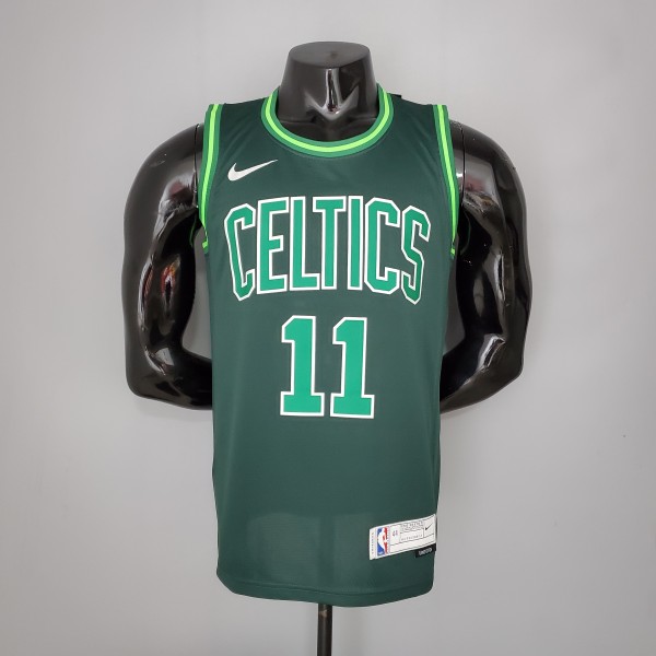 NBA Season 2021 Boston Celtics Dark Green Rewarding Version #11 IRVING Jersey High Quality Name and Number Print