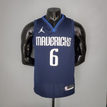 NBA Men Season 2021 Dallas Mavericks Dark Blue #6 PORZINGIS Jersey with Jordon Logo High Quality Name and Number Print