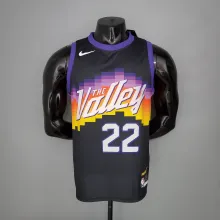 NBA Season 20-21 Men Phoenix Suns Black #22 AYTON Jersey High Quality Name and Number Print