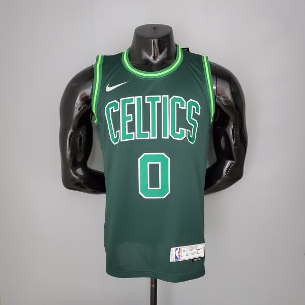 NBA Season 2021 Boston Celtics Dark Green Rewarding Version #0 TATUM Jersey High Quality Name and Number Print