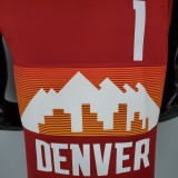 NBA Men Season 2021 Denver Nuggets Red and Orange #1 PORTER JR. Jersey High Quality Name and Number Print
