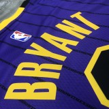 NBA Men Los Angeles Lakers Retro Purple with Black Lines #8 BRYANT Round Neck Jersey High Quality Name and Number Print