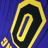 NBA Men Los Angeles Lakers Retro Purple with Black Lines #0 YOUNG Round Neck Jersey High Quality Name and Number Print