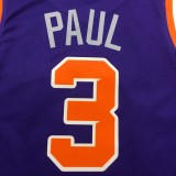 NBA Men Phoenix Suns Purple #3 PAUL Jersey High Quality Name and Number Print