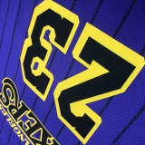 NBA Men Los Angeles Lakers Retro Purple with Black Lines #23 JAMES Round Neck Jersey High Quality Name and Number Print
