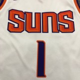 NBA Men Phoenix Suns White #1 BOOKER Jersey High Quality Name and Number Print