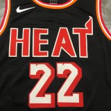 NBA Men Season 2018 Miami Heat Black #22 BUTLER Jersey High Quality Name and Number Print
