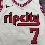 NBA Portland Trail Blazers Beige #7 ROY Jersey High Quality Name and Number Print