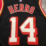 NBA Men Season 2018 Miami Heat Black #14 HERRO Jersey High Quality Name and Number Print