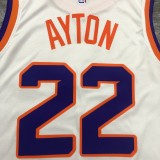 NBA Men Phoenix Suns White #22 AYTON Jersey High Quality Name and Number Print