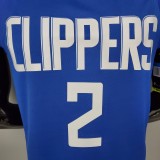 NBA Men Los Angeles Clippers Blue LEONARD#2 Jersey High Quality Name and Number Print