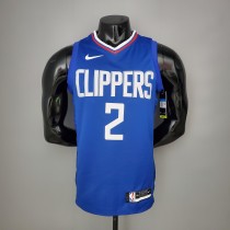 NBA Men Los Angeles Clippers Blue LEONARD#2 Jersey High Quality Name and Number Print